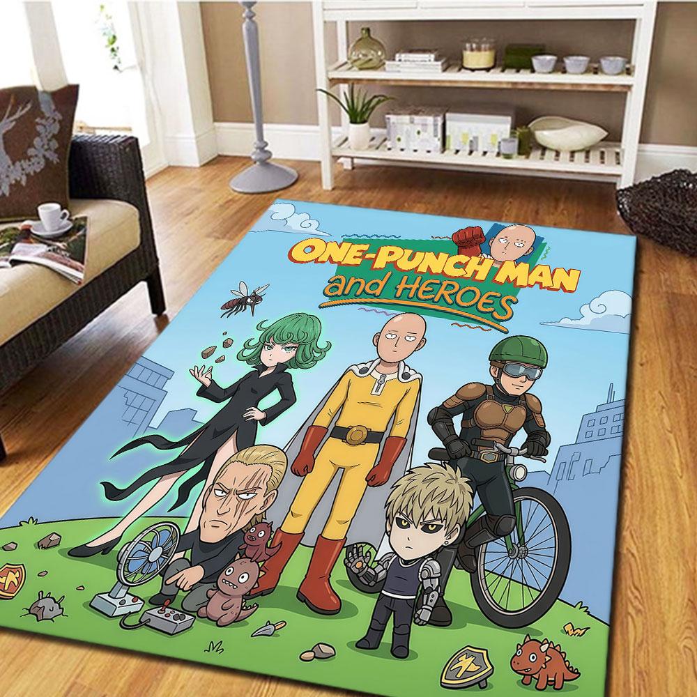 One-Punch Man Man Pattern Carpet for Sofas Beds Play Floor Carpet Halloween Gifts Holiday Present HE210