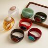 Europe American Style Acrylic Bangle Smudging Retro Hand Ring Unique Irregular Wide Bracelet  Gift