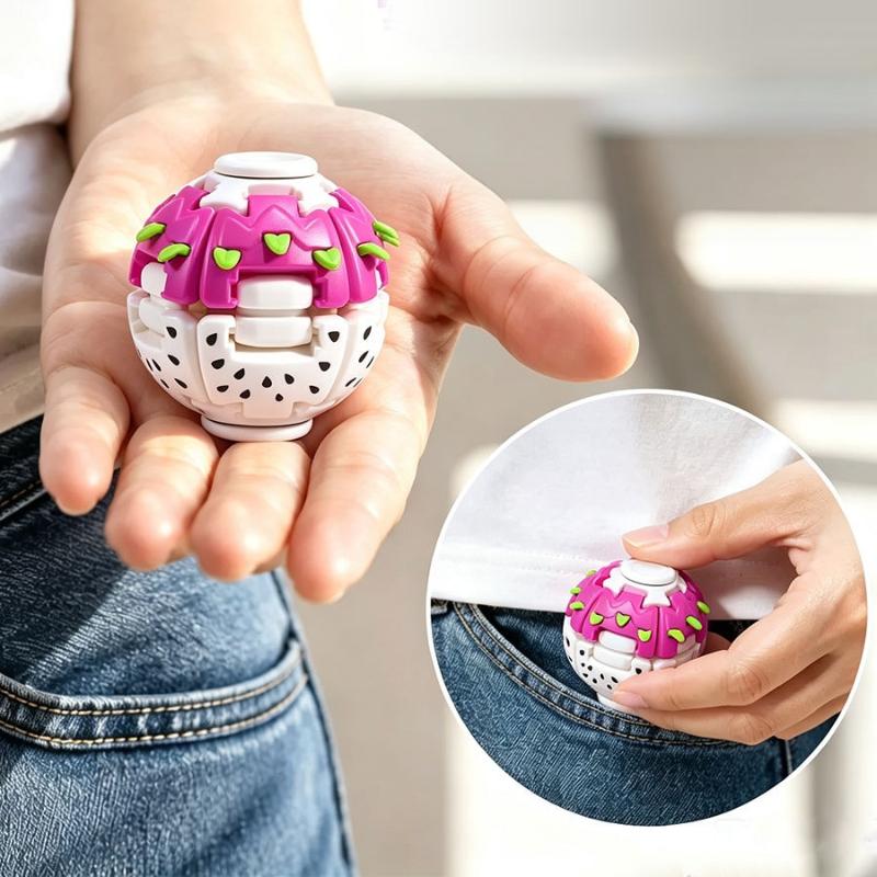 Drücken Sie den Gyro-Ball-Dekompressionsspielzeug Den Neuen Und Seltsamen Fingerspitzen-Kreisel Spielen Grenzüberschreitender Burger Drehender Ball
