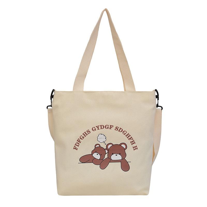 Women's bag canvas bag new shoulder bag fashionable simple messenger bag large capacity