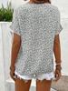 2025 Elegant Floral Button Short Sleeve Pullover T-shirt