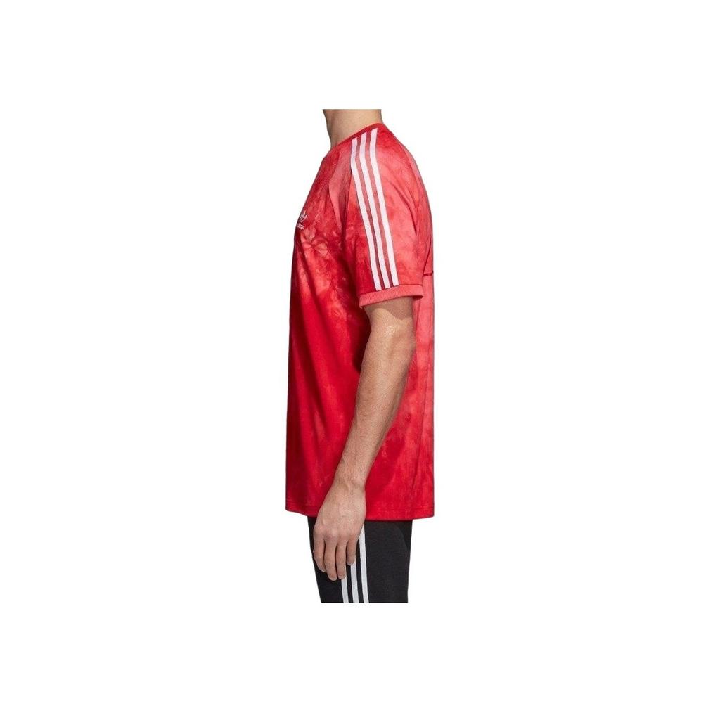 Adidas Originals Pharrell Williams Hu Holi Scarlet Striped Pullover Comfortable Short Sleeve T-Shirt Men Tops CW9101