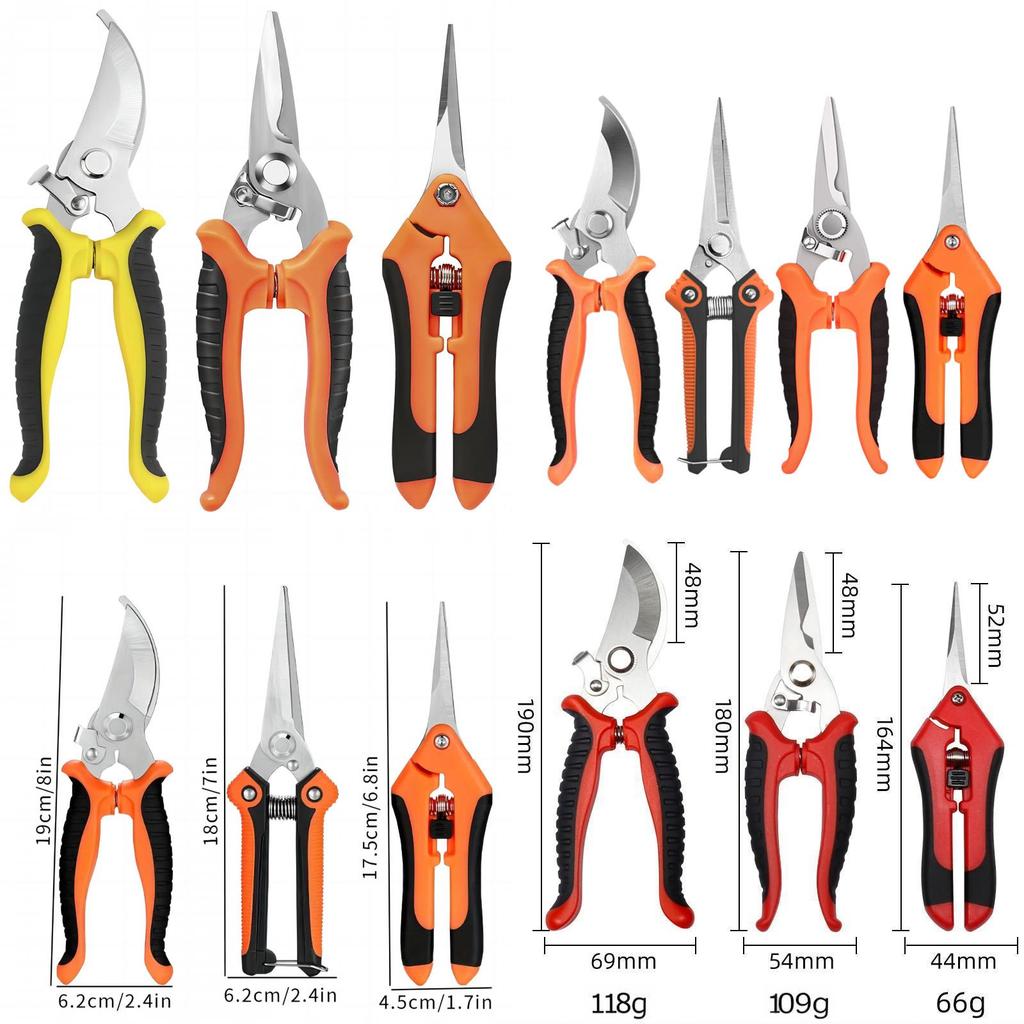 Garden Shears Set With Stainless Steel Blades For Pruning Fruit Trees And Garden Use