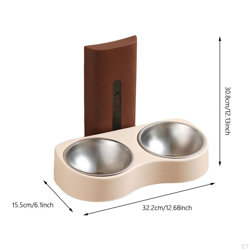 Double Cat Bowl, Multi-Function Raised Feeder Decoration Drinking Bowl Wall Mounted Watering