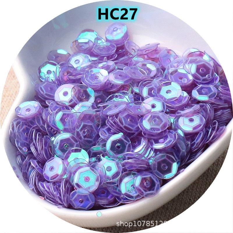 Paetês Côncavos Redondos AB Iridescentes de 6mm - Peças Curvas Brilhantes para Acessórios de Roupa e Joias DIY