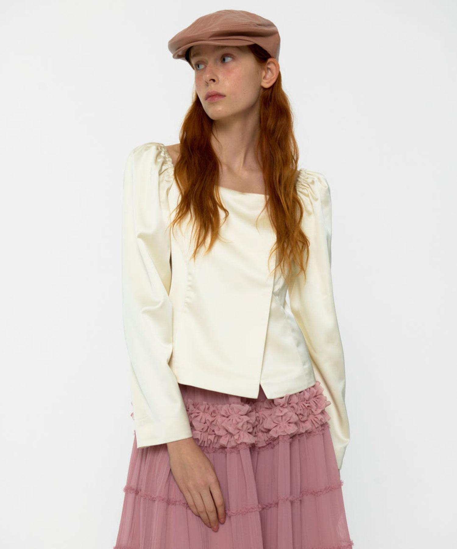 Lulu Seoul Glow Square Neck Blouse (Cream) Cream/S