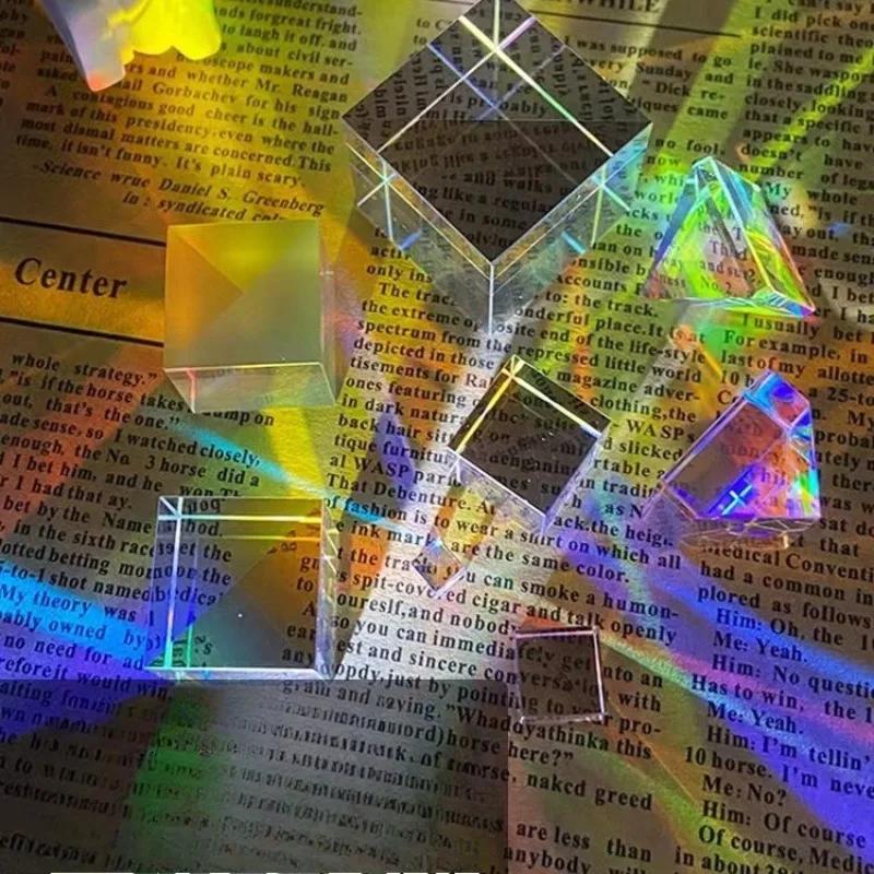 Optical Glass X-cube Dichroic Cube Prism Science Magic Prism Cube Splitter Learning Gift Idea Class Physics Learning Toy