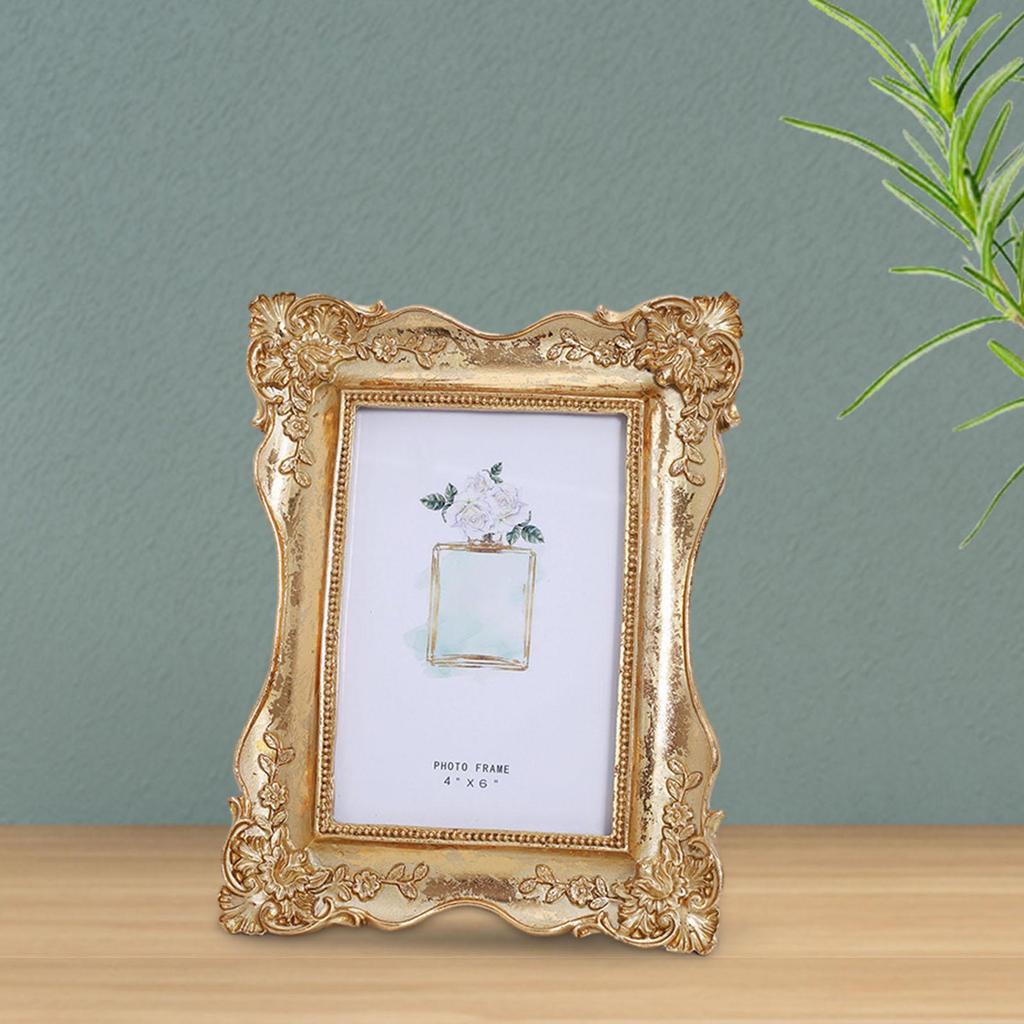 European Style Picture Frame Picture Display Frame Practical Retro Photo Frame for Tabletop Bedroom Wedding Studio Dining Room