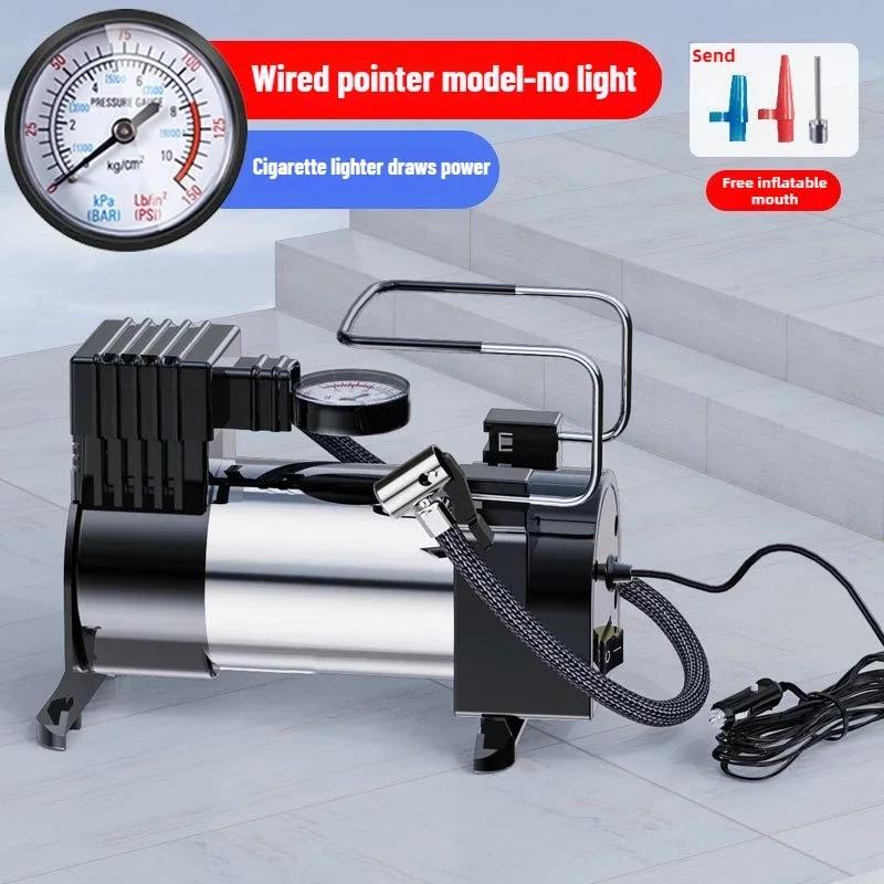 

12 В автомобильный насос для шин, цилиндровая система питания, автомобильный электрический воздушный насос, сверхпрочный, роскошный, портативный, металлический, воздушный компрессор, автомобильный насос для накачивания шин