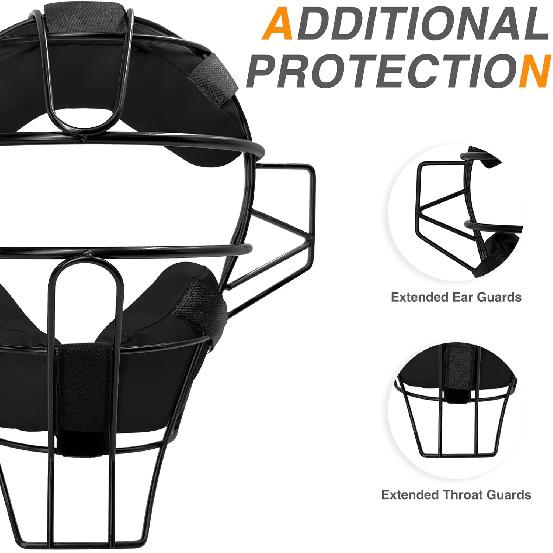 Baseball Catcher Mask Umpire Mask,Full-Face Protection Mask for Baseball,Lightweight Secure Fit Provides Maximum Protection and Comfort – Does Not