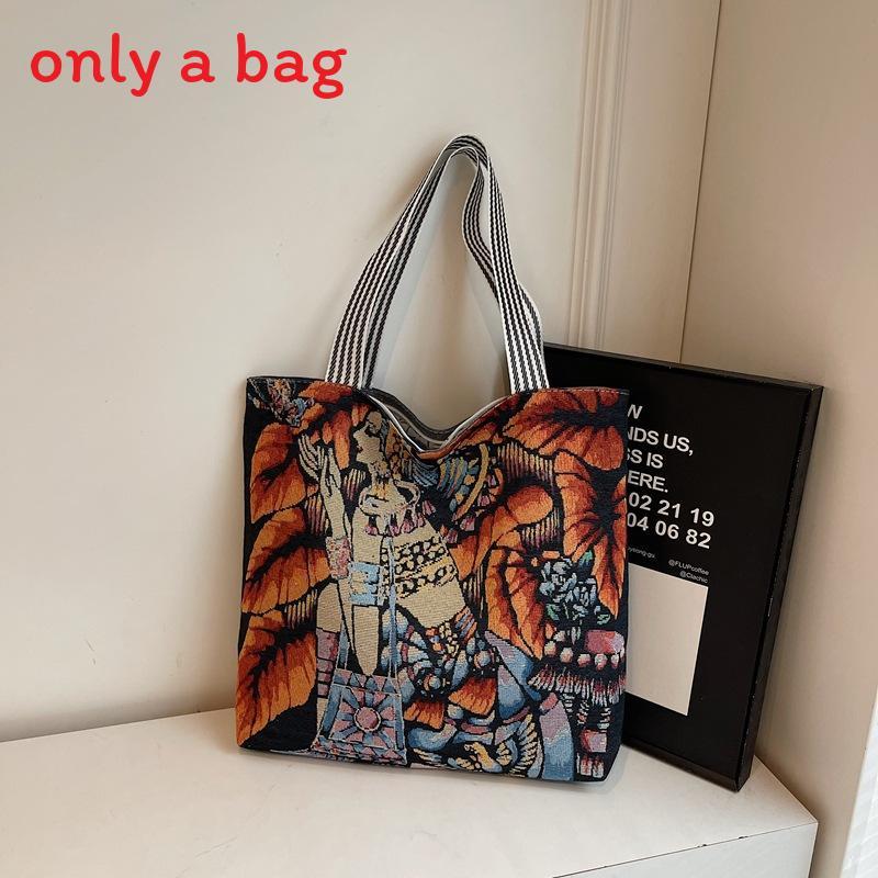 Canvas-Tasche mit Stickerei für den täglichen Gebrauch und den Weg zur Arbeit