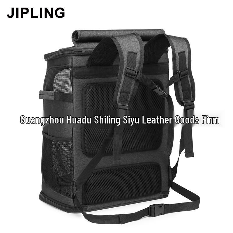 Large Capacity Foldable Cat Backpack for Two Pets - Double Layer, Portable, Breathable