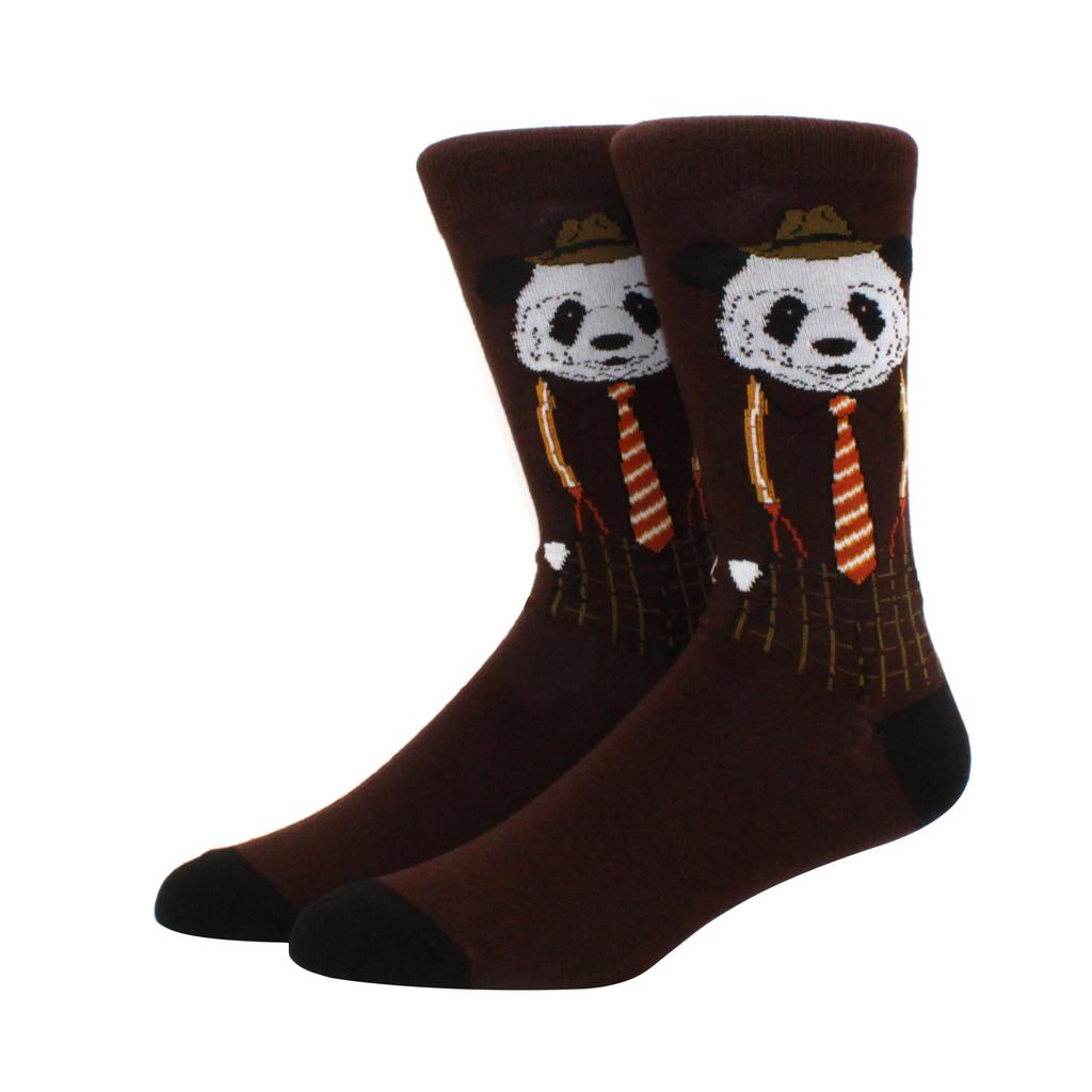 New Hiphop Cotton Men Socks Harajuku Happy Funny Animal Flamingo Penguin Chili Dress Socks for Male Wedding Christmas Gift
