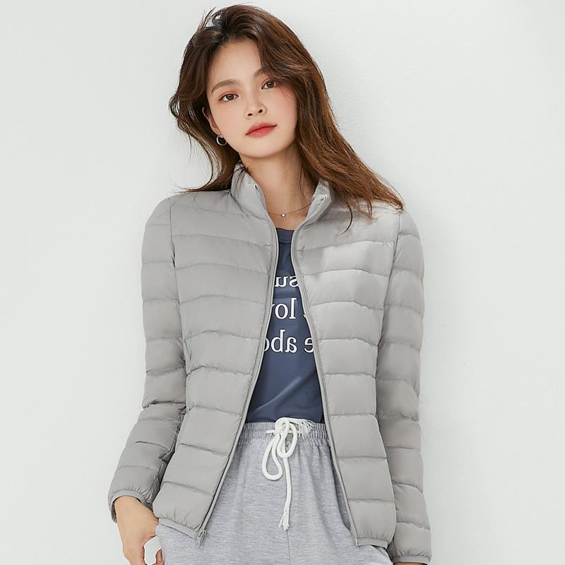 Women's Lightweight White Duck Down Jacket 2023 - Short, Hooded, Stand Collar, Fashionable Thin Style for Autumn/Winter