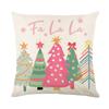 4pcs/Set Christmas Tree Linen Printed Pillowcase Christmas Sofa Decorative Back Cushion Cover Cushion Cover without Pillow Core