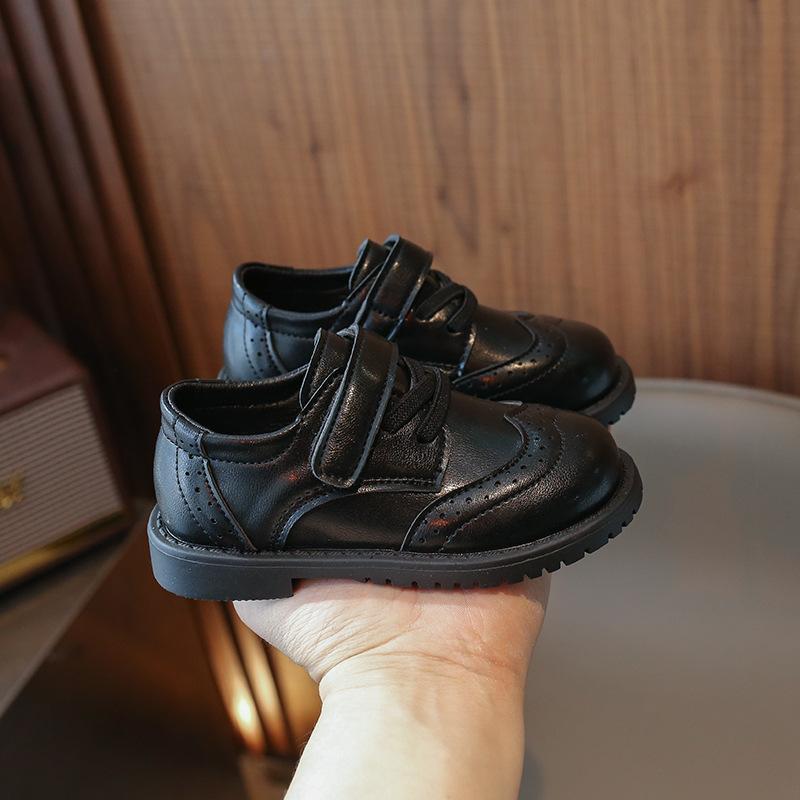 Formal Dress Shoes for Children Classic Evening Party Uniform School Shoes for Girls Gentleman Boy Black PU Leather Shoes H05114