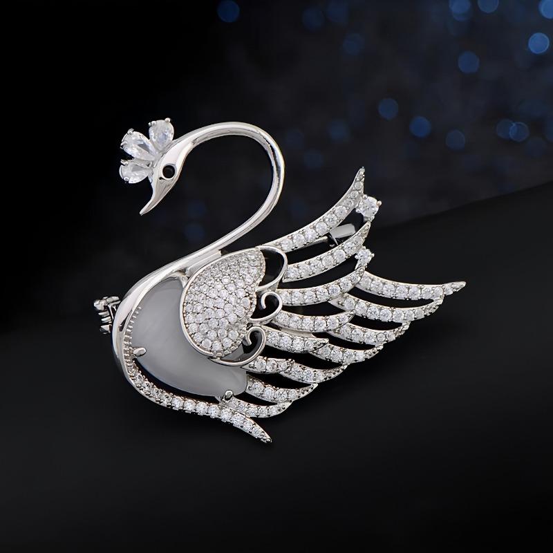 

Брошь Лебедь, Изысканная и Роскошная, Фиксирует Одежду, Кардиган Антиблик, Булавка для Свитера, Аксессуар для Костюма, Подарок серебряный/белый