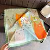 Color cute cat simulation silk printing silk scarf square scarf high-end shawl sunscreen neck small square scarf headscarf female