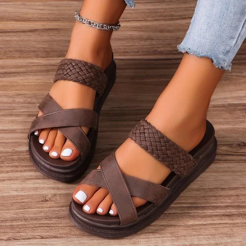 

Fashion 2024 Women s Cork Flat Sandals, Non-slip Platform Flats, Women s Platform Slippers, Outdoor Slippers, Women Sandals 36-43 36