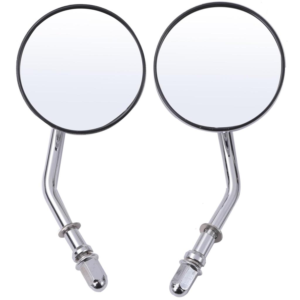 Rubonarie Motorcycle 8mm Handlebar Dual Sport Motorcycle Rearview Mirror Mirror, (Silver)