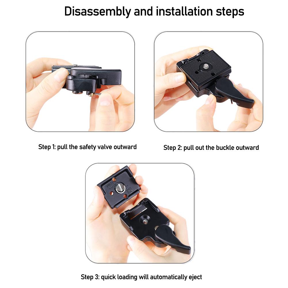 323 Quick Release Plate Clamp Adapter for Manfrotto 200PL-14 Camera Tripod