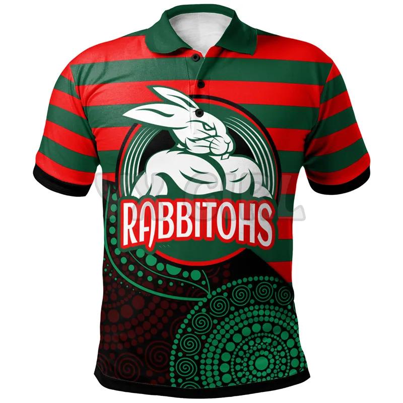 Summer shirts Rabbitohs Rugby Rabbitohs Super 3D printed Short sleeve t shirts Tops camisas