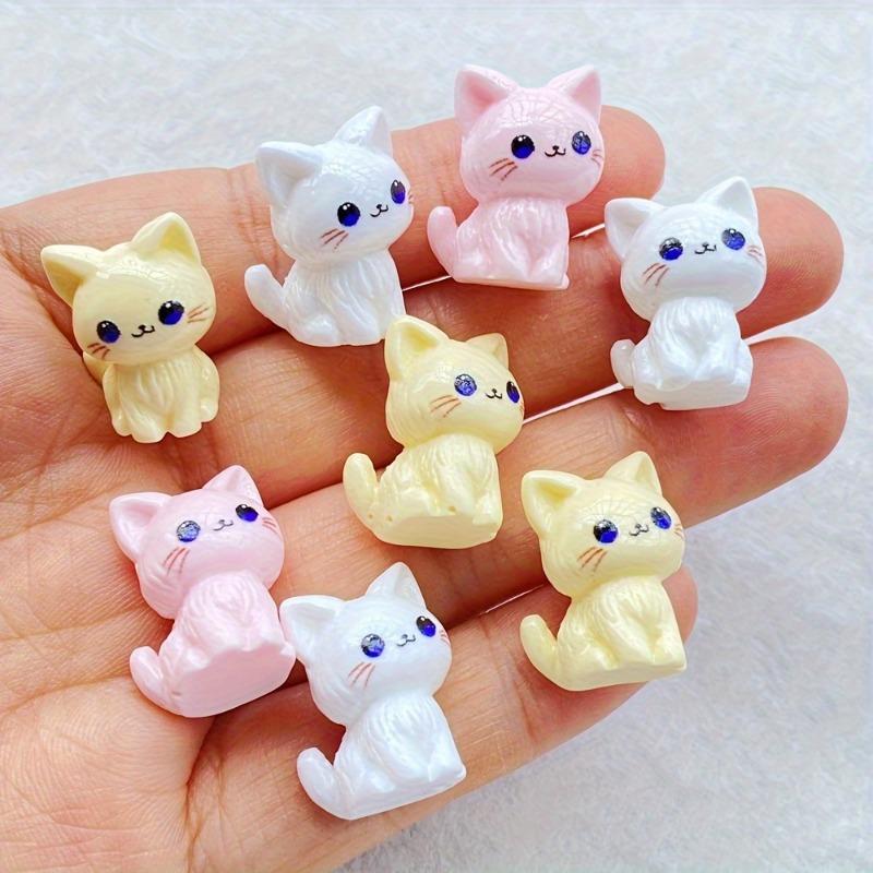 3D Kitten Charms Soft Colors Blue Eyes for DIY Crafts Decorations