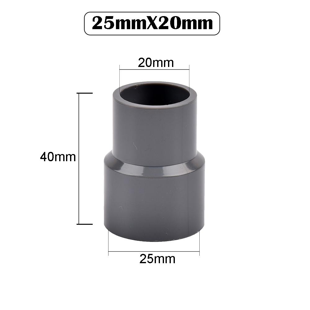 

20/25/32/40/50mm Garden Irrigation Hose Fittings PVC Straight Reducer Fittings Water Tube Aquarium Adapter