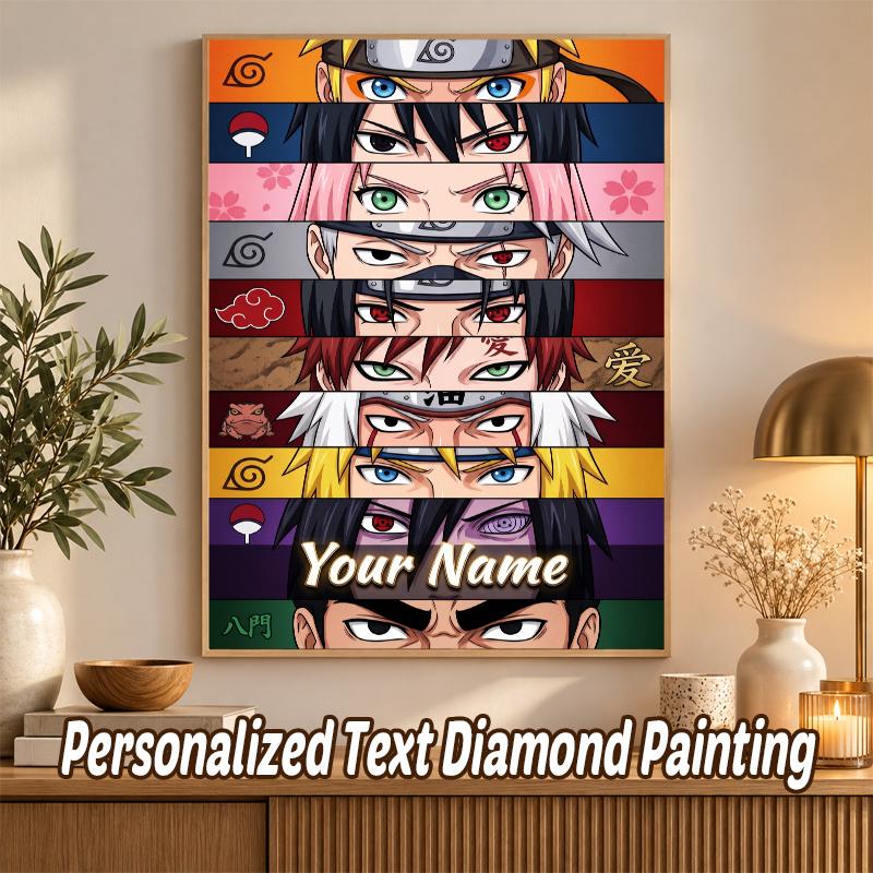 Akatsuki Naruto Custom Name Diamond Painting Personalized 5D Full Drill DIY Diamond Art Home Decor