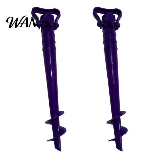Triangular Handle Umbrella Stake 2Pcs Sun Base with Ground Stake, Screw-in Beach Heavy Duty Holder, Windproof Spiral Stand for Outdoor Yard