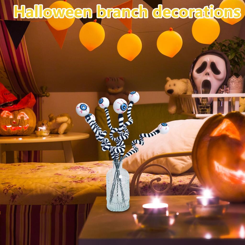 Halloween Eyeball Woolen Branch Decoration