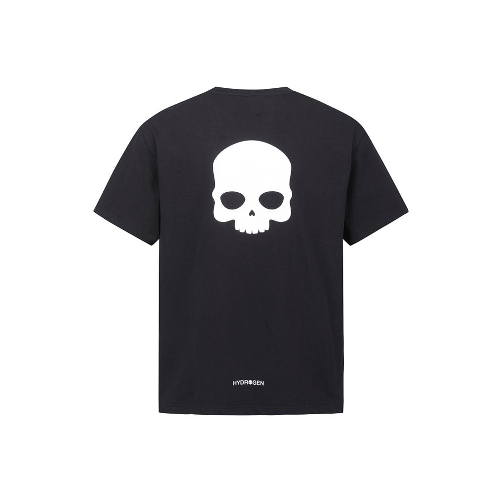 HYDROGEN Uni Back Big Skull Short Sleeve Round