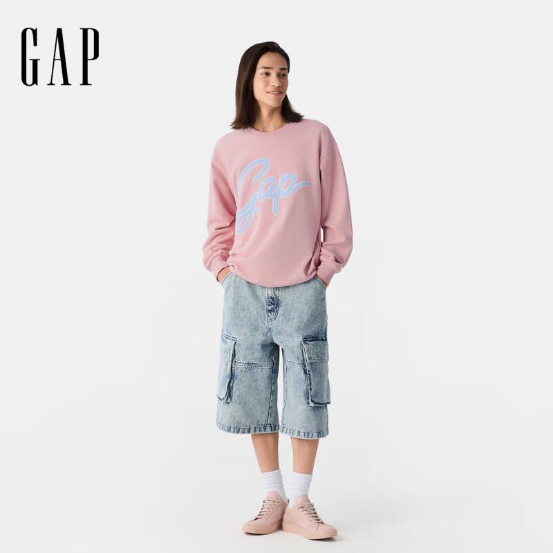 

Унисекс свитшот с круглым вырезом и логотипом-аппликацией XS