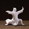Pure White Ceramic Tai Chi Figurines, Chinese Kung Fu Tea Pet, Porcelain Teaware Ornaments, Crafts Gift, Decoration