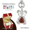 Japan Design Teddy Bear Box Blue Topaz Teddy Bear Necklace Rhodium Plated Sterling Silver 925 (40cm) Shinjuku Gin no kura