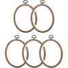 PATIKIL 6x4.7inch Embroidery Hoops, 5Pieces Imitated Wood Oval Frame Cross Stitch Hoop Ring for Embroidery Art Craft Sewing Ornaments Hanging