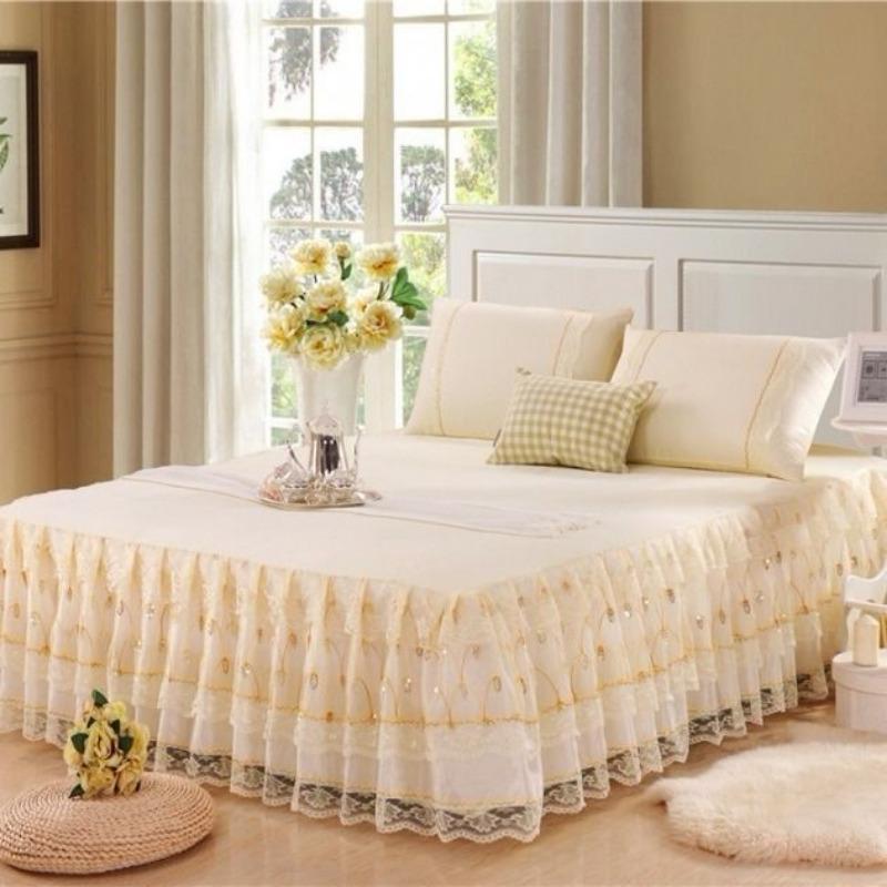 Korean version of the princess bedspread, single-piece lace bed skirt, three-piece set, bed cover, bed cover, Simmons protective cover.
