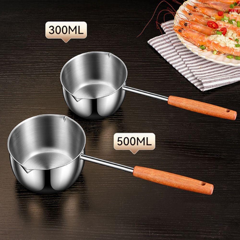 Stainless Steel Mini Butter Warmer Thickened Oil Pouring Spoon Mini Cooking Pot  Milk
