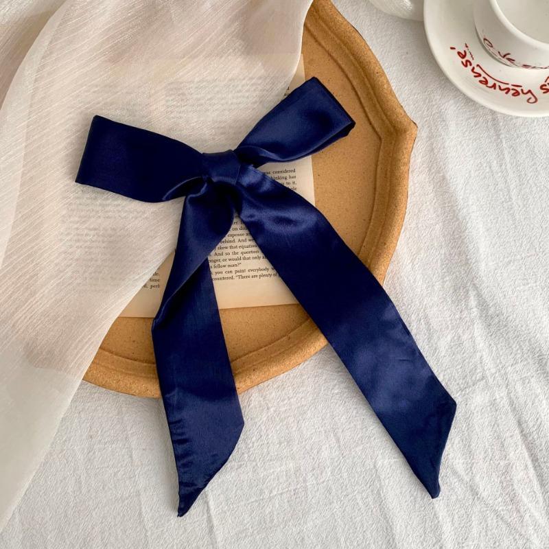 Imitation silk scarf, long strip, high-end feeling, multi-purpose neck protector, small scarf, tied bag, streamer, headscarf, headband, waist belt.