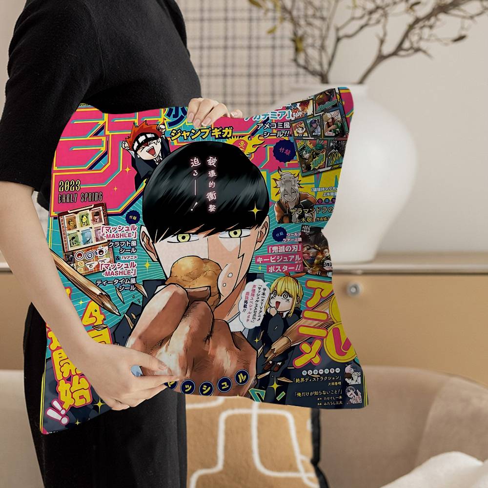 Mashle Magic And Muscles Mash Anime Pillow Cover Design Cushion Cover Decor Holiday Decorati