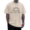 Christian Be The Light Shirts for Men Jesus God Faith Religious Bible Verse T Shirt Oversized Acid Wash Graphic Tees