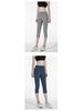 Women's High Waist Elastic Yoga Pants - Breathable, Sweat-Absorbent, 7/8 Length for Spring/Summer
