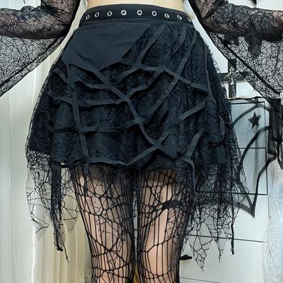 Halloween Dark Gothic Punk Skirt Fashion Casual Peplum Sexy Half Skirt