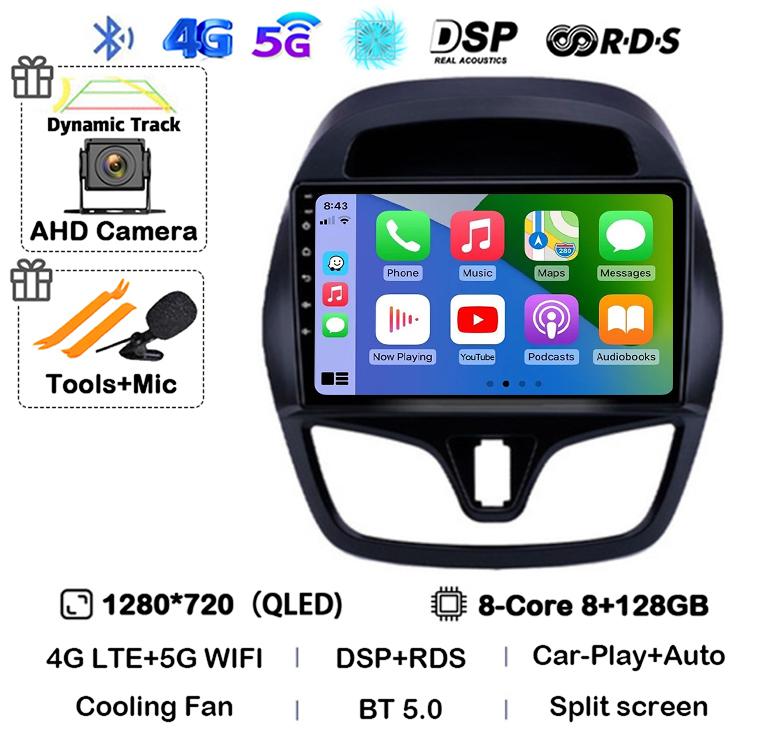 Android 14 Wireless Carplay Auto Car Radio For Chevrolet Spark 2015 2016 2017 2018 Multimedia Video Player GPS Navigation Stereo