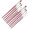 10pcs Artist Paint Brush Set Oil Acrylic Watercolor Gouache Painting Drawing Brush SetBurgundy