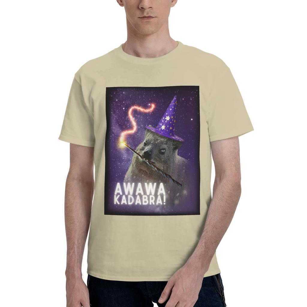 Awawa Kadabra Rock Hyrax Wizard 100 Cotton TShirt Mens Funny T Shirts Men Crew Neck Short Sleeve S6XL