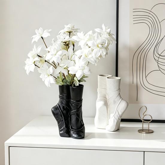 Balletsko Blomstervase Moderne Blomsterarrangement Borddekoration Abstrakt Kunst Danse sko Dekorativ Vase til Sofabord Kontorhylde Gaver
