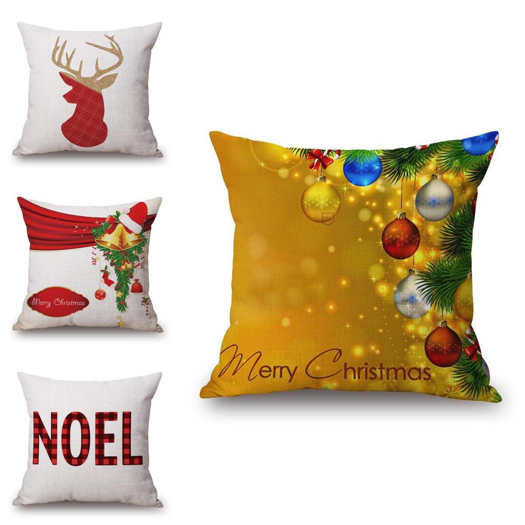 Merry Christmas Xmas Gift Designed Throw Pillow Case Cover Cushion 18 X 18 Inch Premium Quality For Festive Home Decoration