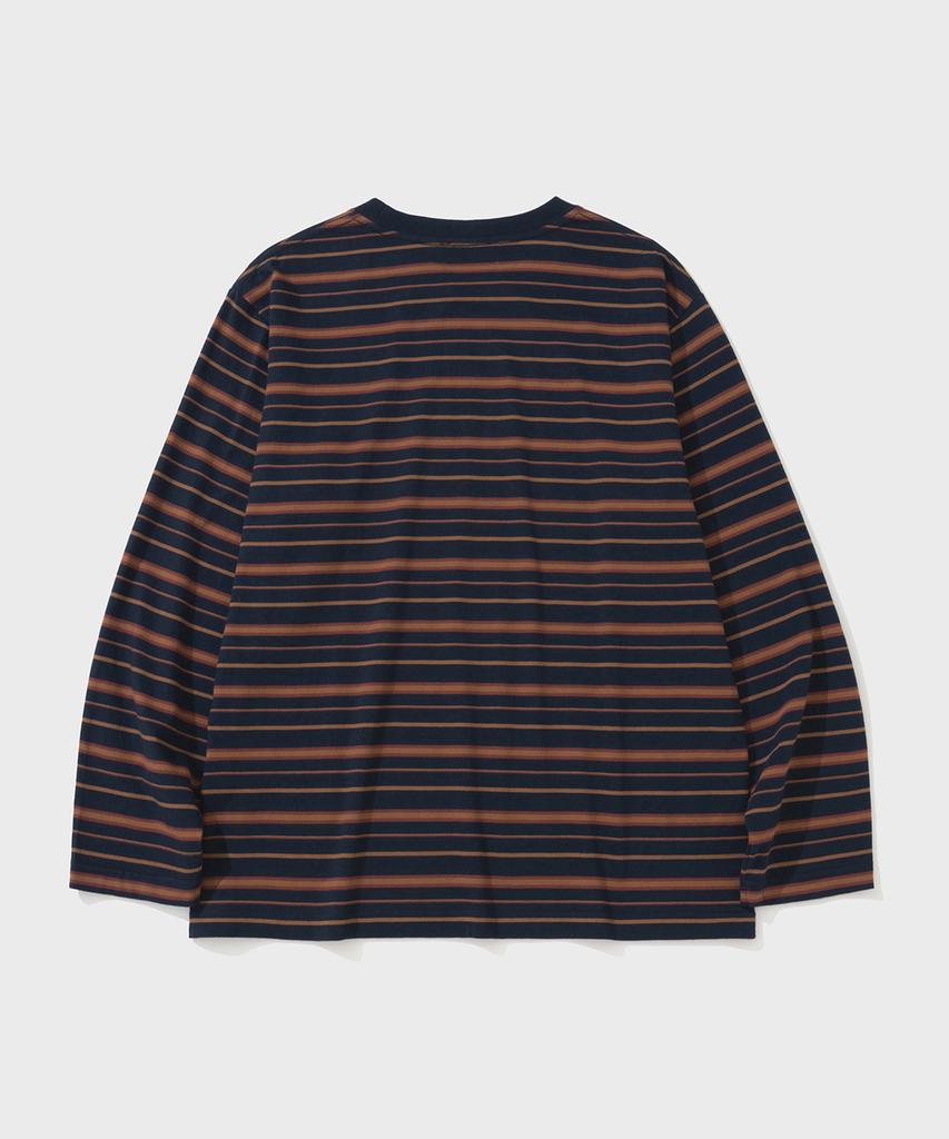 SHIRTER Fine Stripe Ls T-Shirt (Navy Brown)