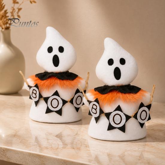 Soft Plush Ghost Dolls for Kids Halloween Faceless Ornament, Cute Cloth Fabric Ghosts Table Cozy Autumn Winter Home Decor Decoration, BOO Banner